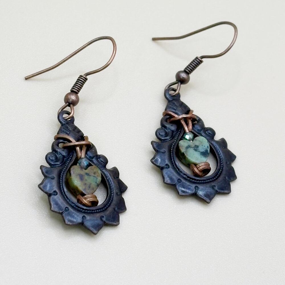 Ornate Patina Style Earrings